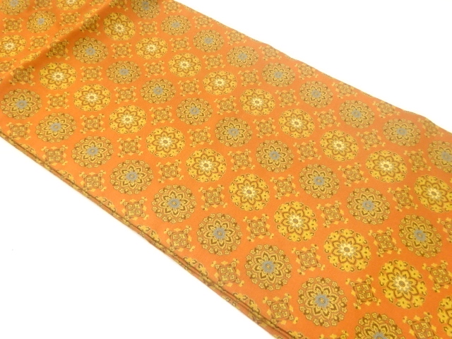 JAPANESE KIMONO / NAGOYA OBI / SILK / WOVEN FLORAL CREST